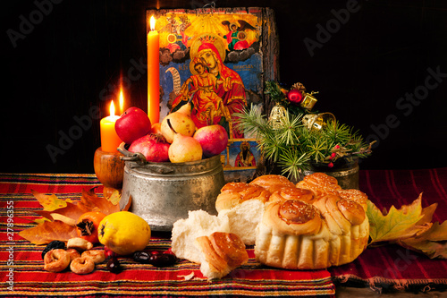 Christmas still life with candles