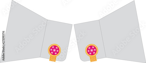 isolated gold cuff links on a white background