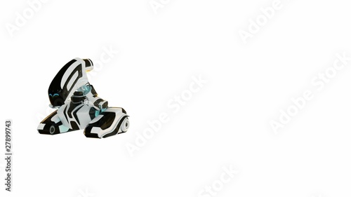 Cute little robotic toy spinning