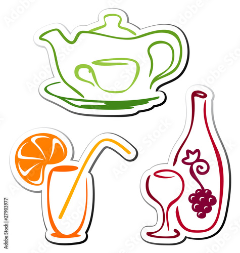 Stylized drink icons