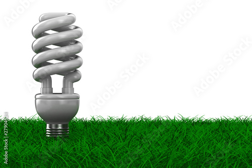 energy saving bulb on grass...