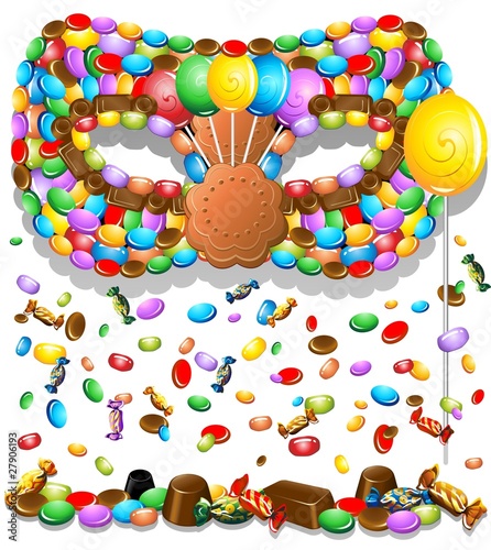 Maschera di Caramelle-Candies Carnival Mask-Vector