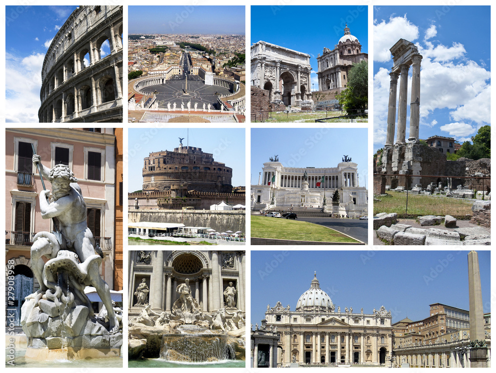 Naklejka premium Rome collage or postcard