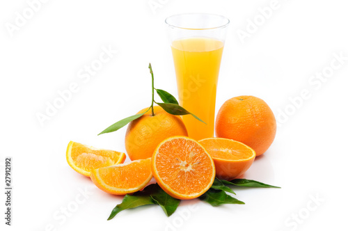 Arrangement of orange on a white background