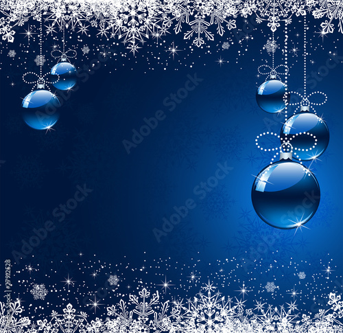 Winter background with christmas ball