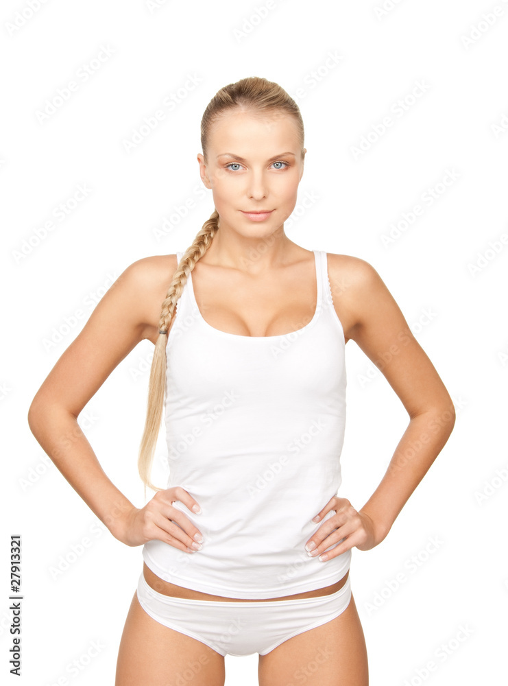 lovely woman in white cotton underwear lovely woman in white cotton underwear