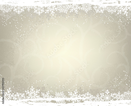 Christmas background with frame of snowflakes