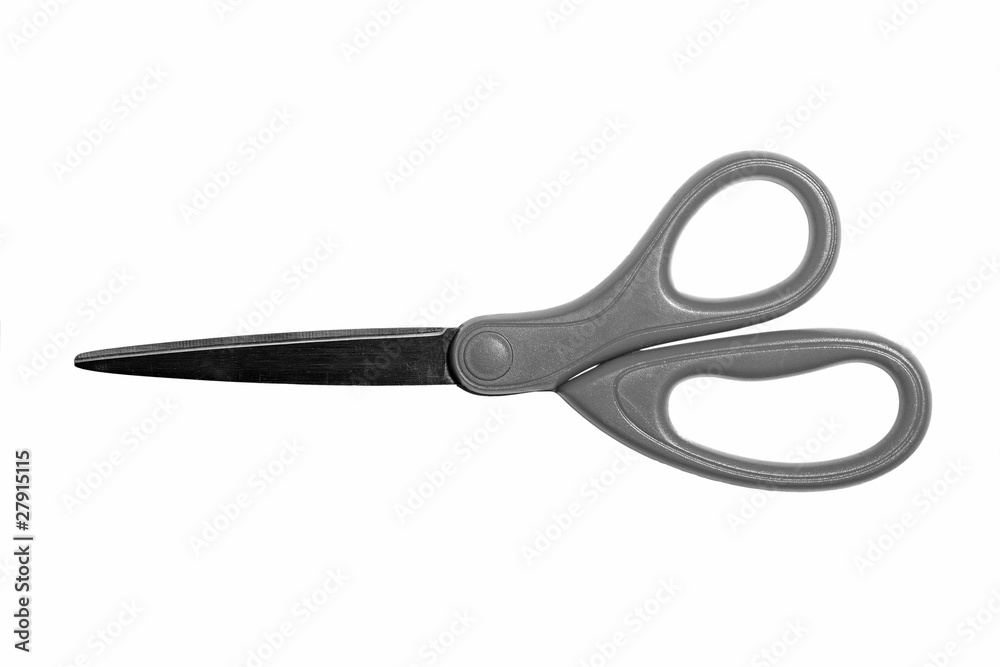 Black handled scissors isolated on white background Black handled scissors isolated on white background