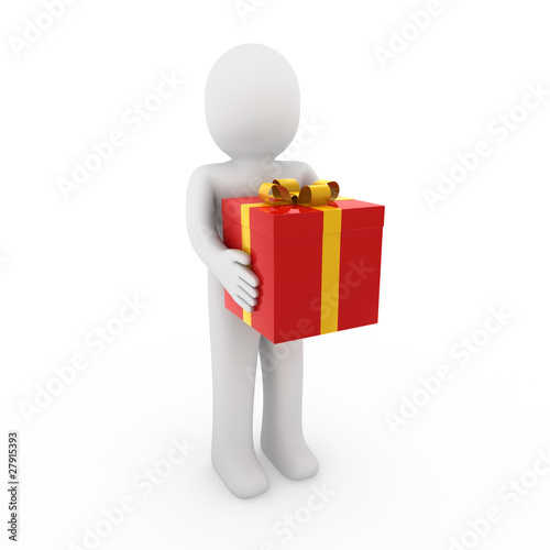 3d mann geschenk rot gold