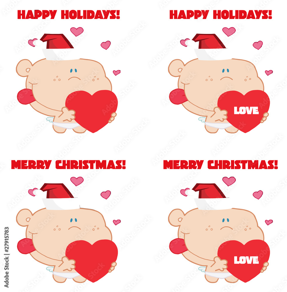 Merry Christmas Greeting Of Cupid Collection Merry Christmas Greeting Of Cupid Collection