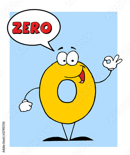 Number 0 Zero Guy With Speech Bubble