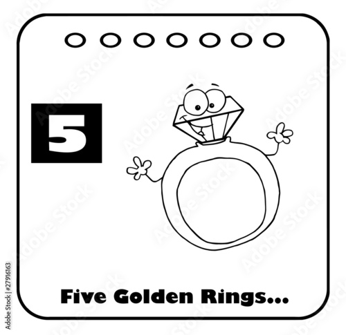 Outlined Twelve Days Of Christmas Calendar 5