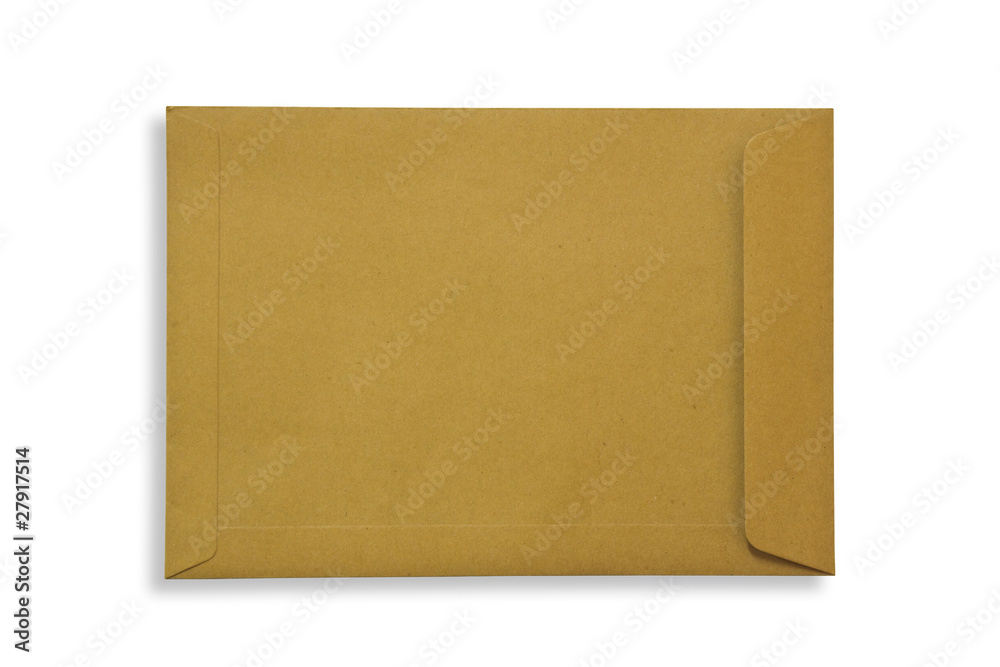 Brown Envelope document on white background Brown Envelope document on white background
