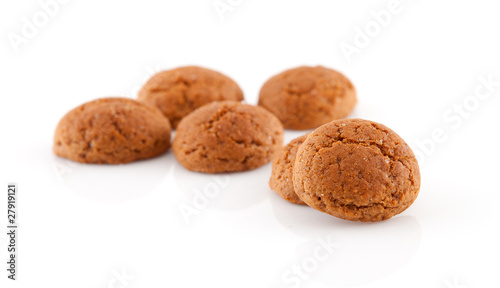 couple of of pepernoten (ginger nuts) over white background