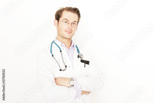 Arzt mit Kalender im Kittel © Peter Atkins