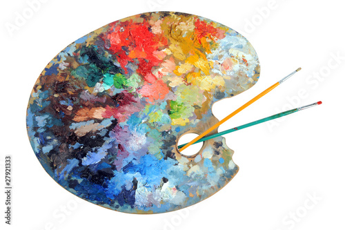 Artist's Palette With Paintbrushes