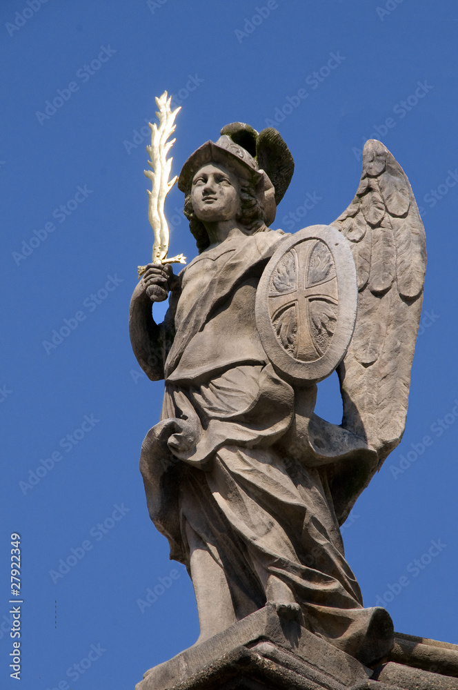 Staue with flaming sword
