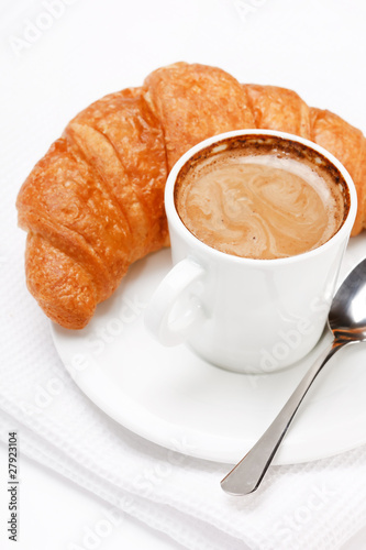 Fototapeta Naklejka Na Ścianę i Meble -  coffee and croissant