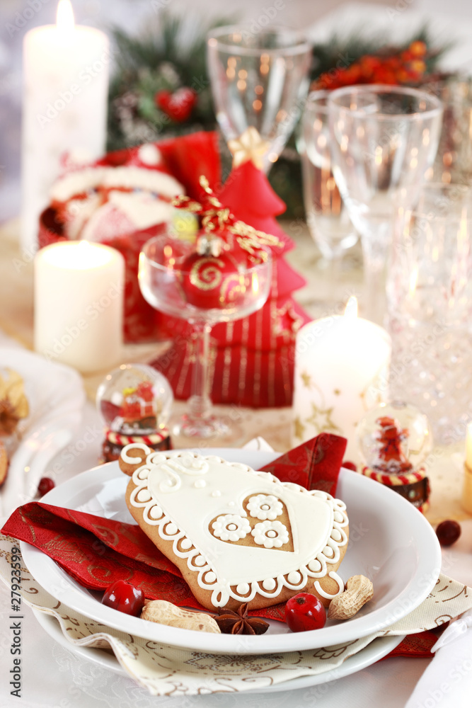 Table setting for Christmas Table setting for Christmas
