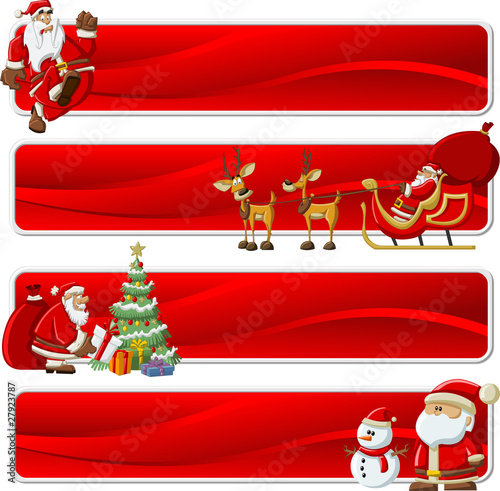 Christmas banners with Santa-Claus