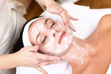face of women getting a spa treatment