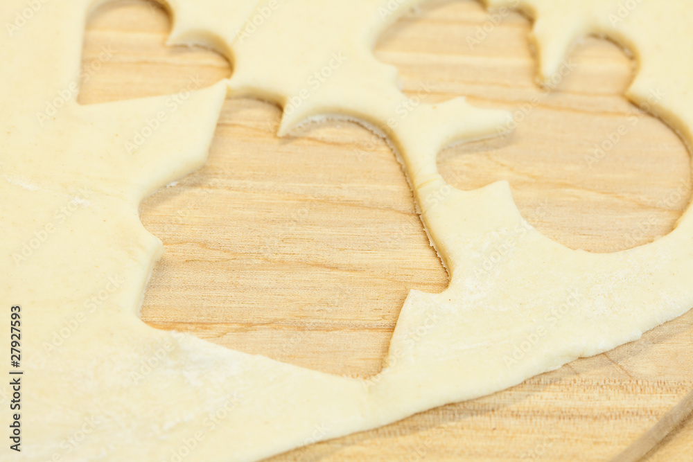 cut in the dough snowman, heart, and house cut in the dough snowman, heart, and house