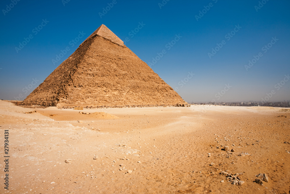 Pyramid Khafre Rear Cityscape Desert