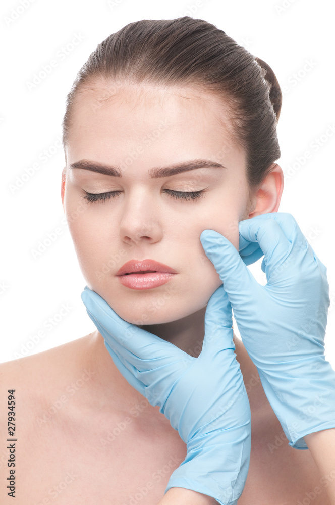 Medical examination face of beautiful woman Medical examination face of beautiful woman