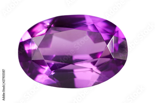 single lilac amethyst isolated on white