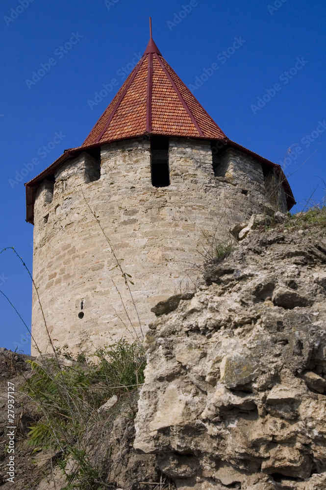 Medieval tower of citadel Bender Tighina Transnistria