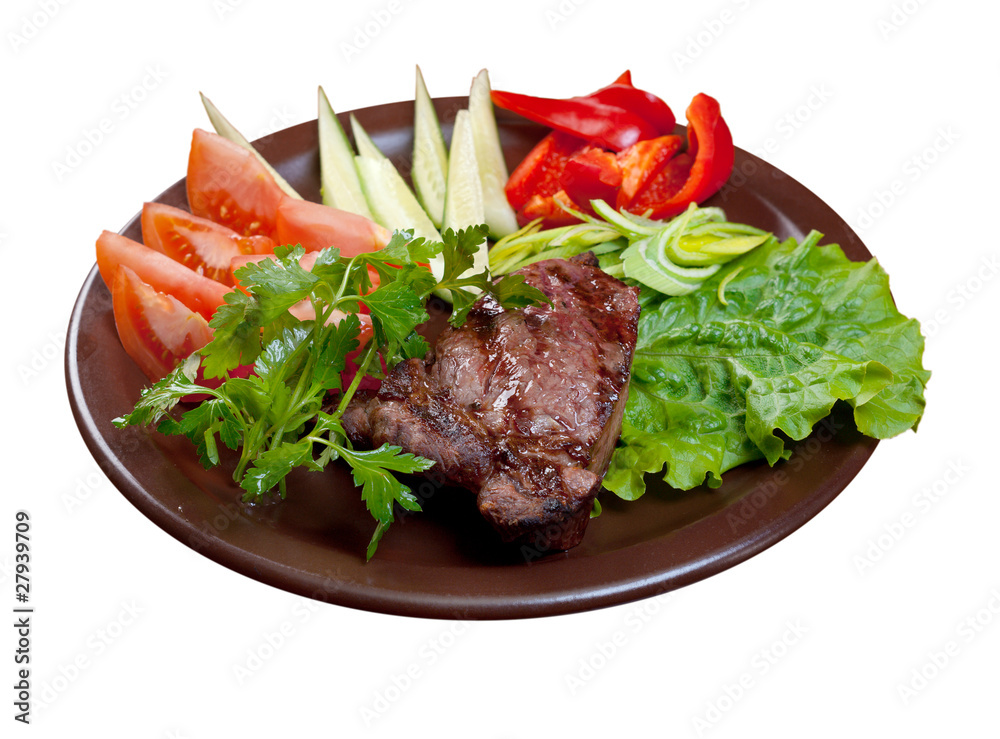 Grilled beef  - steak isolated