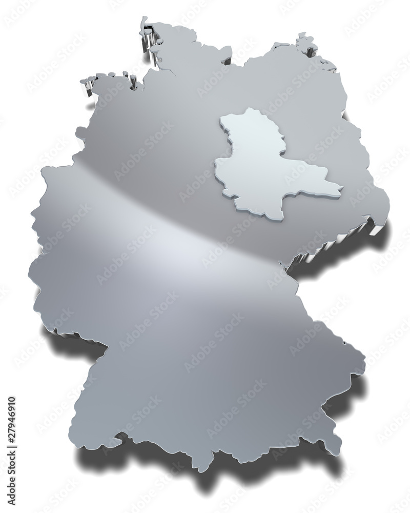 sachsen-anhalt map region 3d