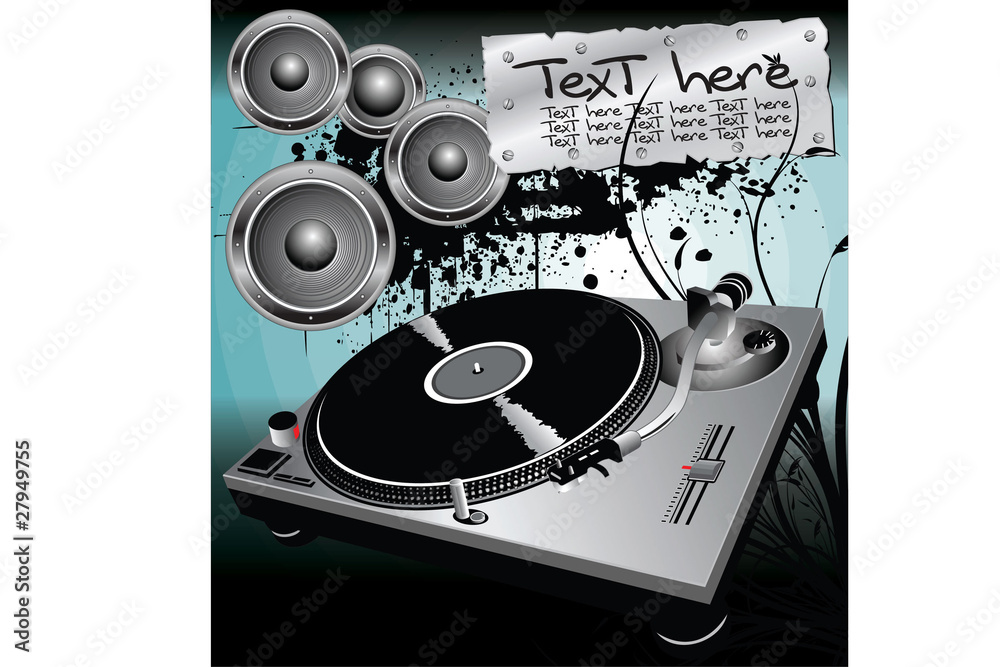 Fototapeta premium Turntable dj rock