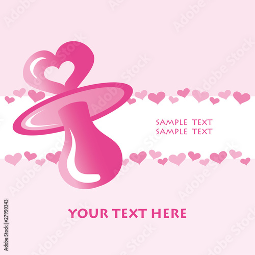 tarjeta de nacimiento rosa