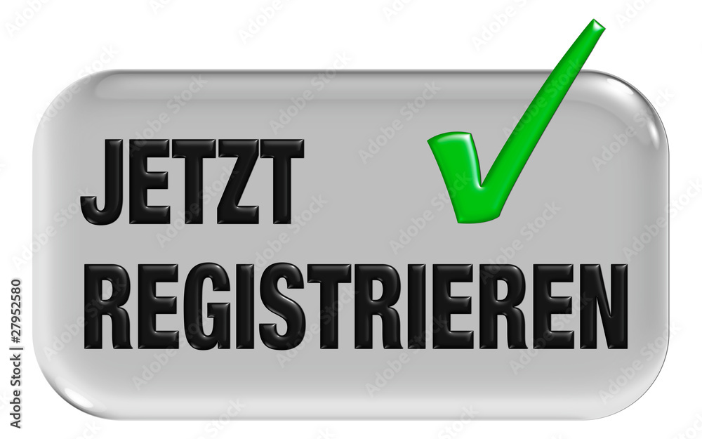 Button JETZT REGISTRIEREN Ecken rund StockIllustration Adobe Stock