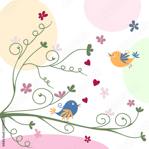 greeting card with birds