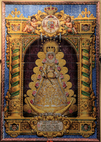 Virgen del Rocío, retablo cerámico