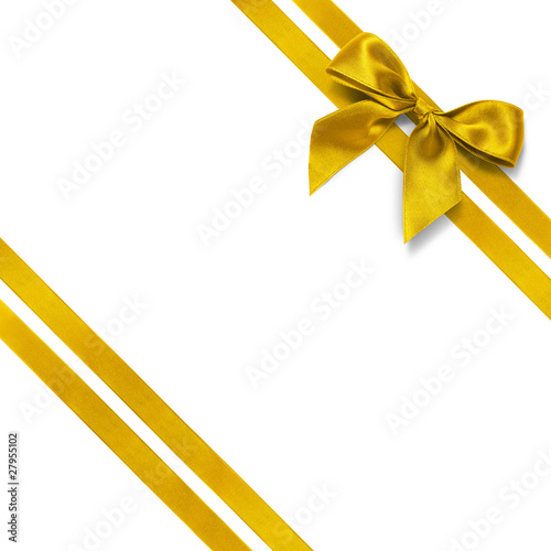 Noeud doré et ruban diagonal