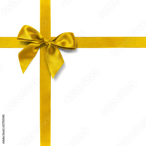 Noeud doré et ruban décalé