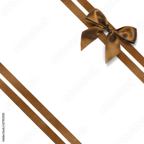 Noeud marron et ruban diagonal