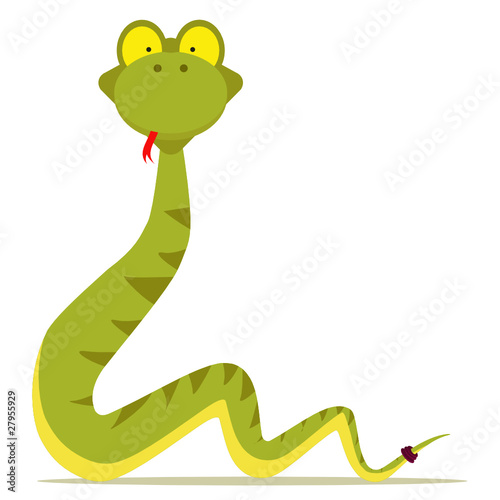 green snake cartoon with red tonge