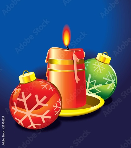 Christmas Candles Lights And Balls