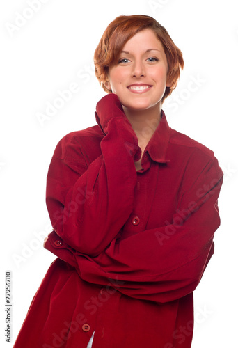 Pretty Red Haired Girl Wear...