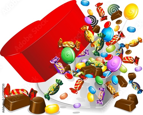 Cuore Scatola di Caramelle-Candies  Heart Gift-Vector