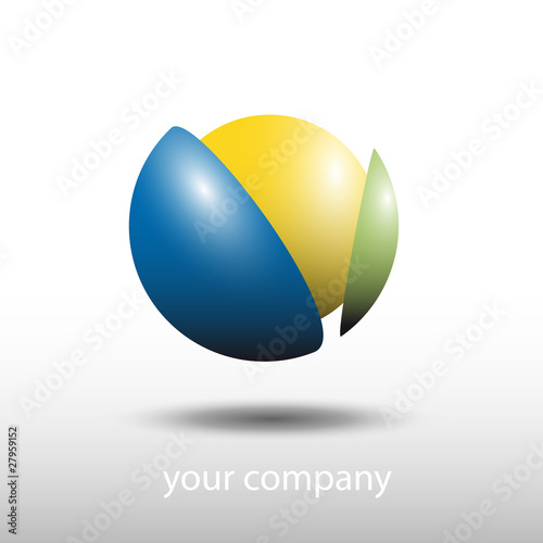 Logo break a ball, synergy (vector)