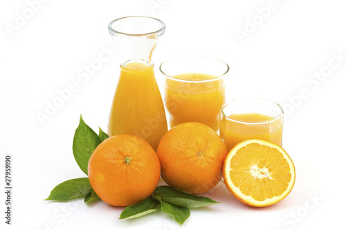 Fototapeta Naklejka Na Ścianę i Meble -  orange juice and some fresh fruits