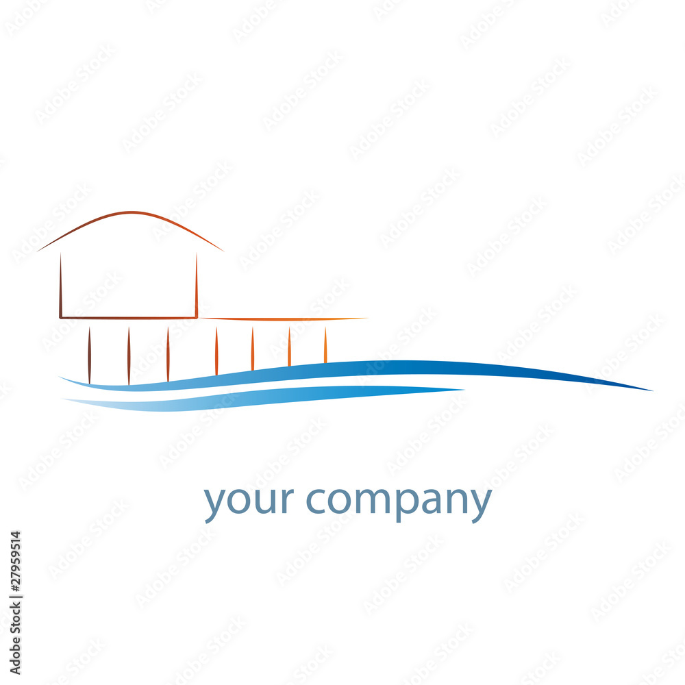 Logo resort, holidays in the tropics (vector)