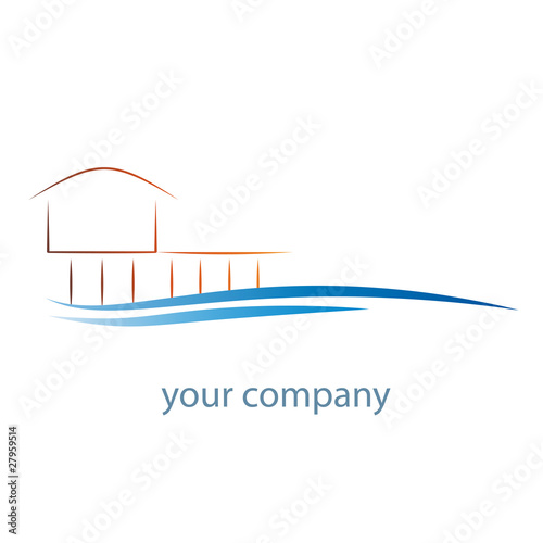 Logo resort, holidays in the tropics (vector)
