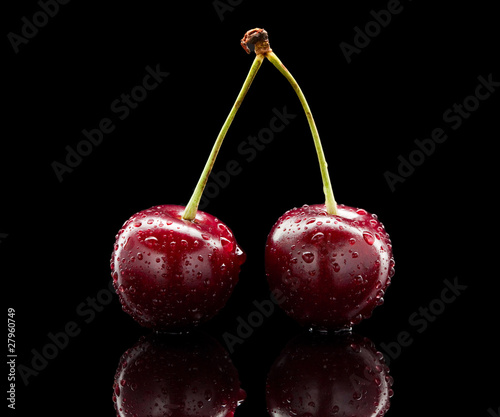 Foto Sweet cherry bunch