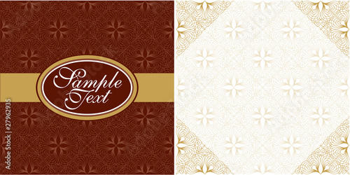 cover and page baroque design in chocolate